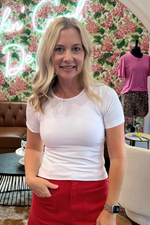Short Sleeve Waist Length Tee