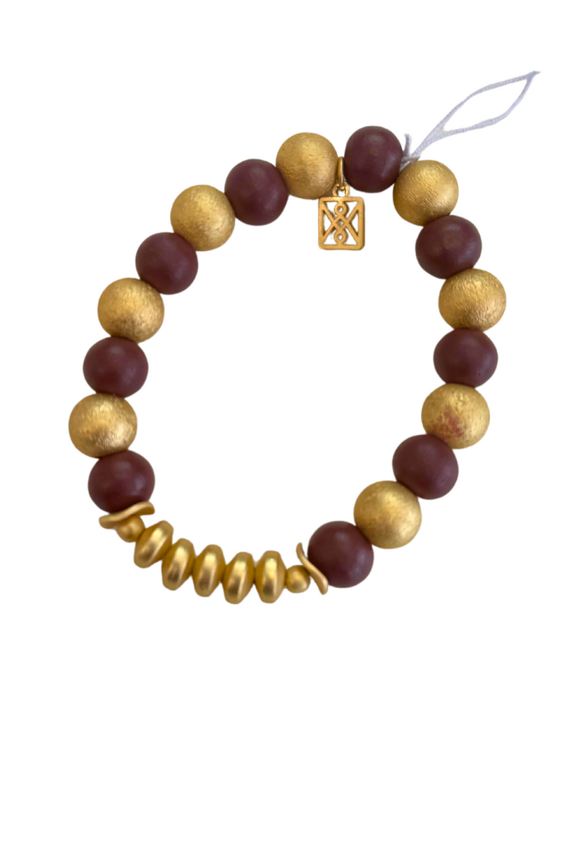 Michelle McDowell Garnet and Gold Bracelet