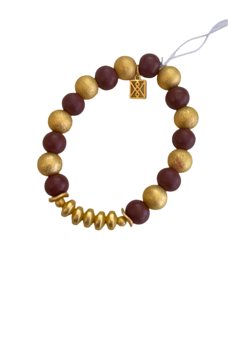 Michelle McDowell Garnet and Gold Bracelet