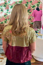 Garnet and Gold Sequin Top