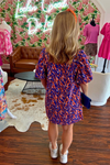 Orange and Blue Tiger Tail Pattern Dress