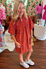 Orange and Blue Animal Print Dress