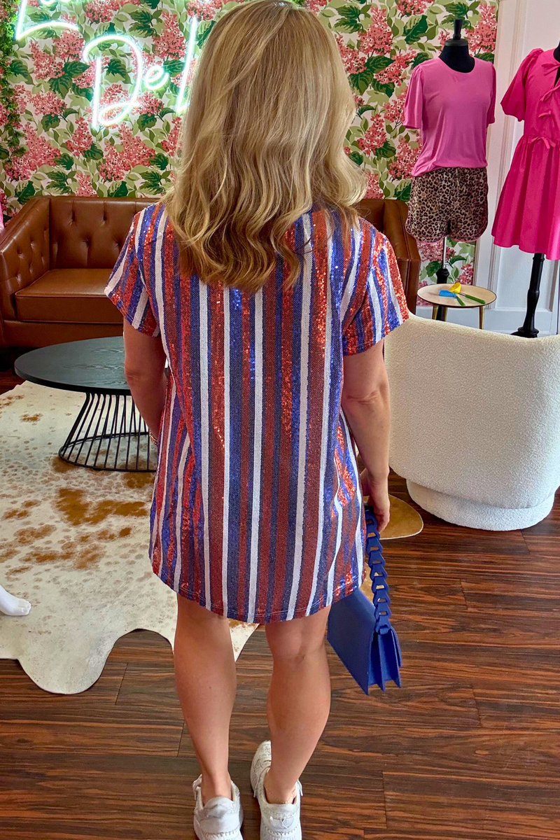 Sequin Game Day Shift Dress