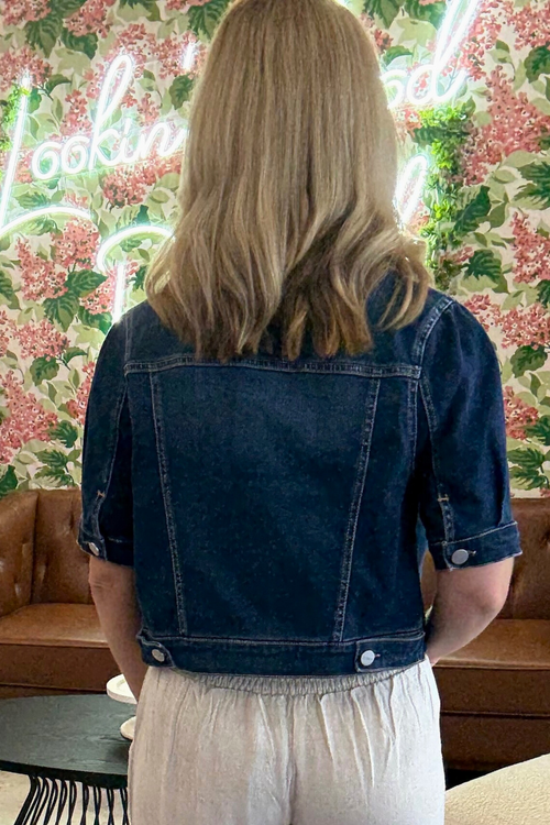 Short Puff Sleeve Denim Jacket