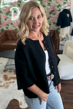 3/4 Sleeve Button Down Cardigan