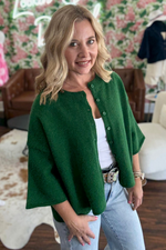 3/4 Sleeve Button Down Cardigan