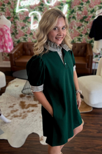 Polo Dress with Ruffle Collar and Sleeve