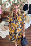 Yellow Floral Mini Dress