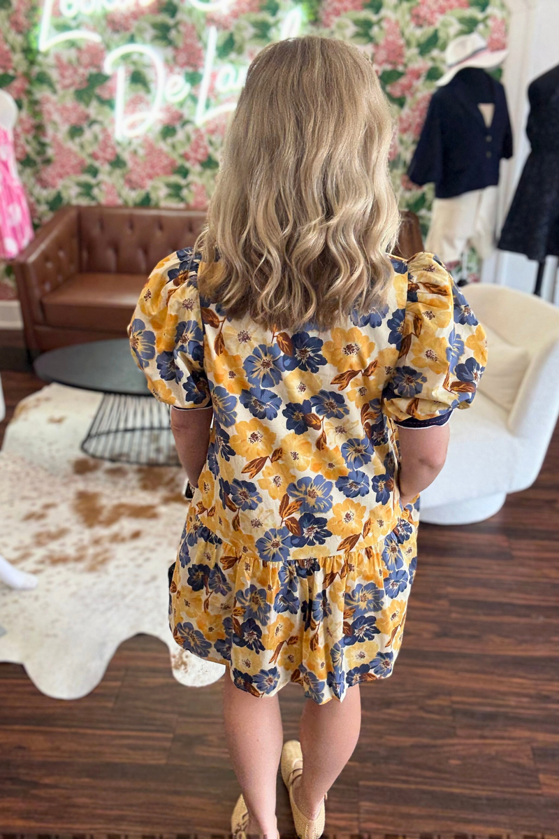 Yellow Floral Mini Dress