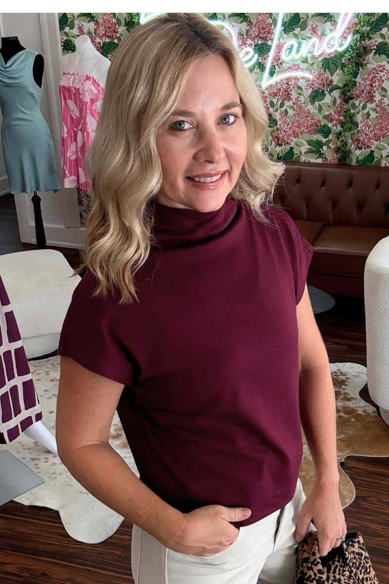 Mock Neck Pullover Top
