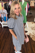 Striped Swing Shirt Dress