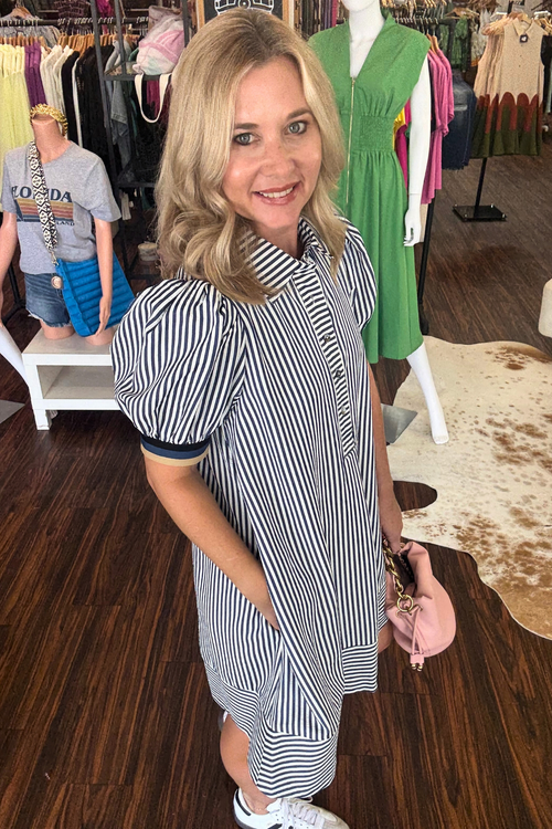 Striped Swing Shirt Dress