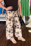 Black and Cream Floral Pants