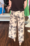 Black and Cream Floral Pants