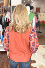 3/4 Embroidered Sleeve Top