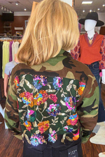 Camo Jacket with Sequin Detail