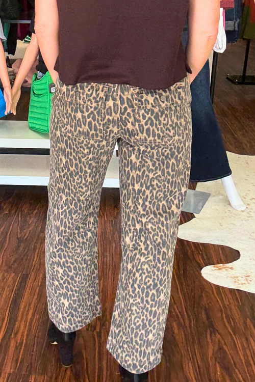 Crop Relaxed Leopard Print Pants