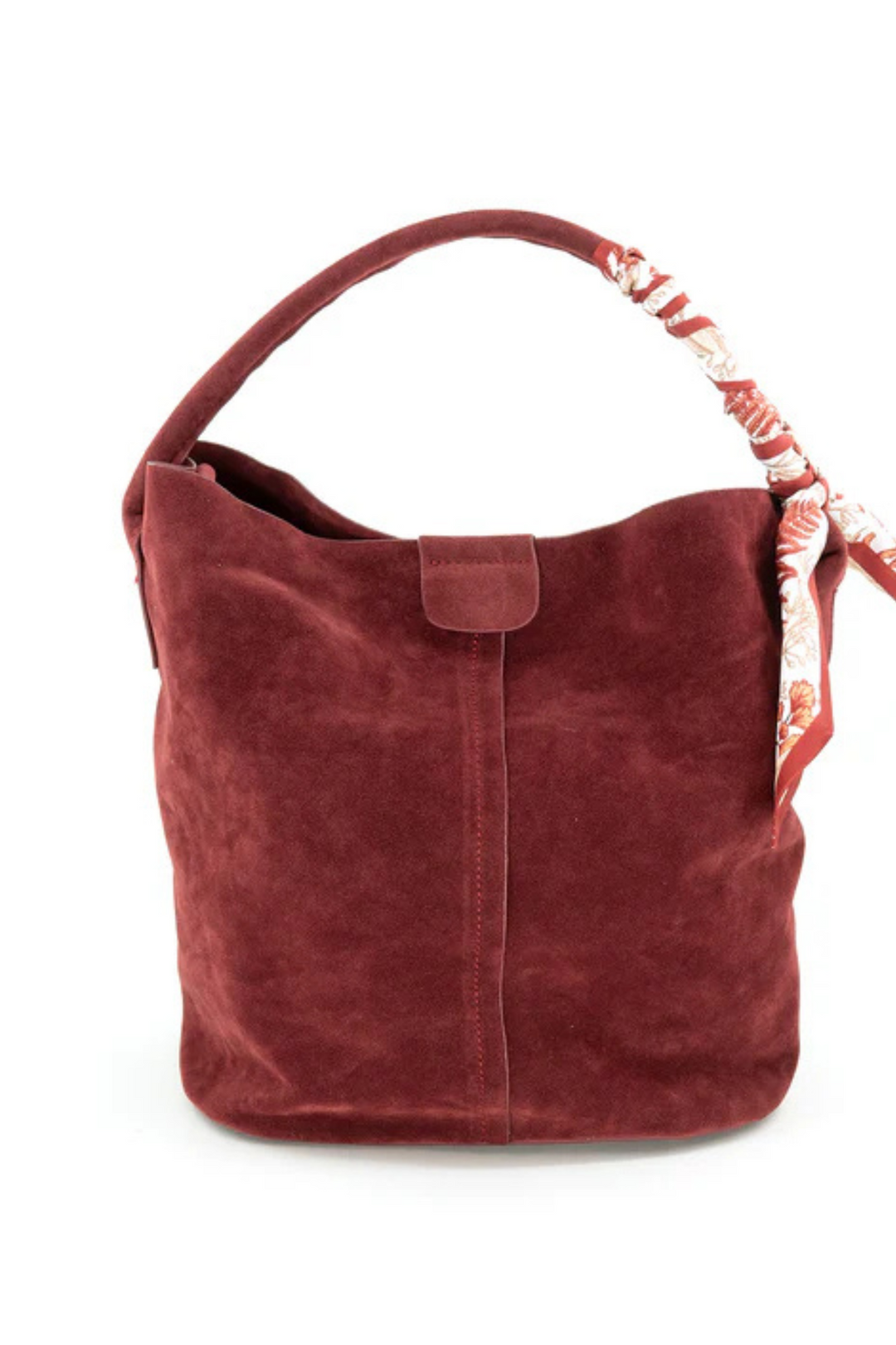 Faux Suede Ribbon Detail Clutch