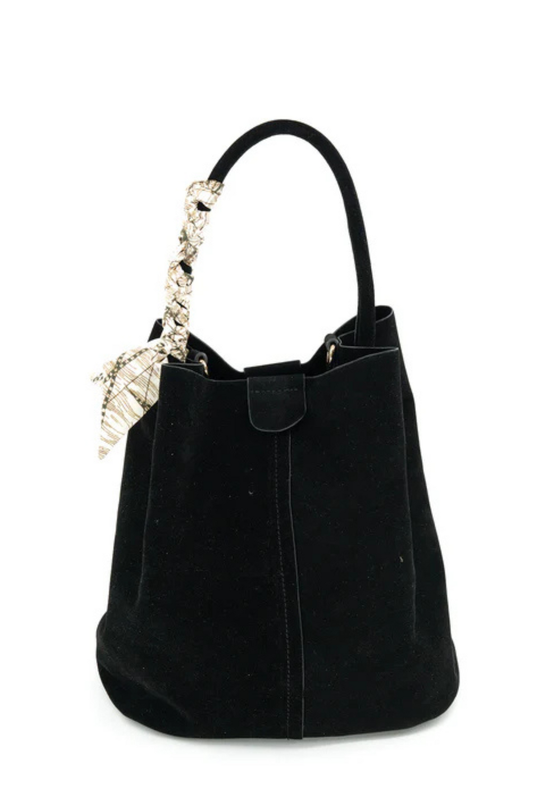 Faux Suede Ribbon Detail Clutch