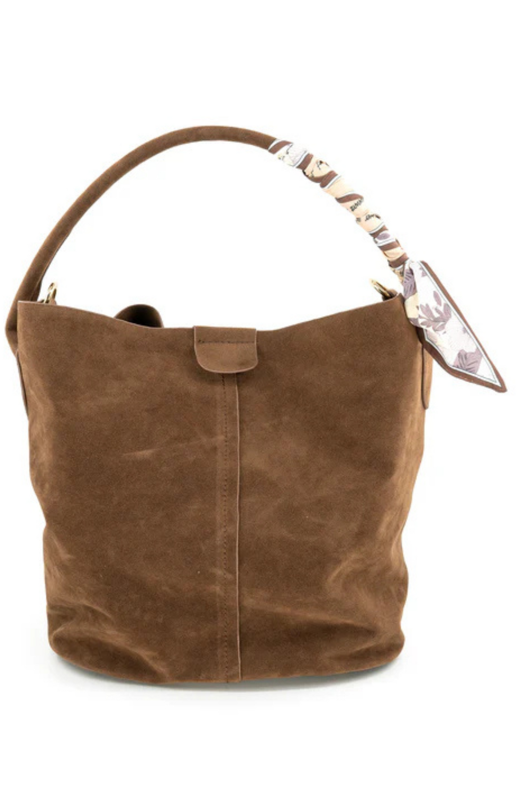 Faux Suede Ribbon Detail Clutch