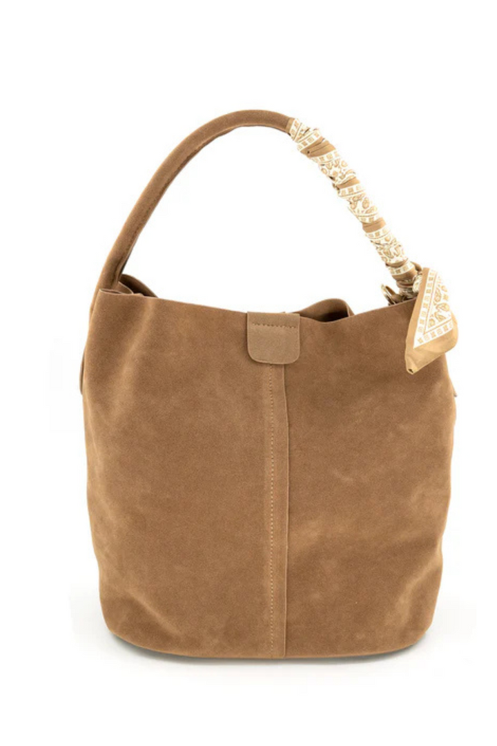 Faux Suede Ribbon Detail Clutch