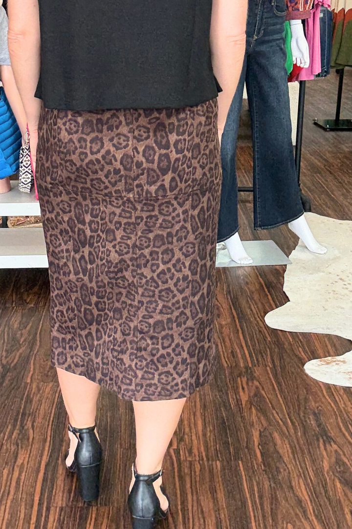 Cheetah Suede Skirt