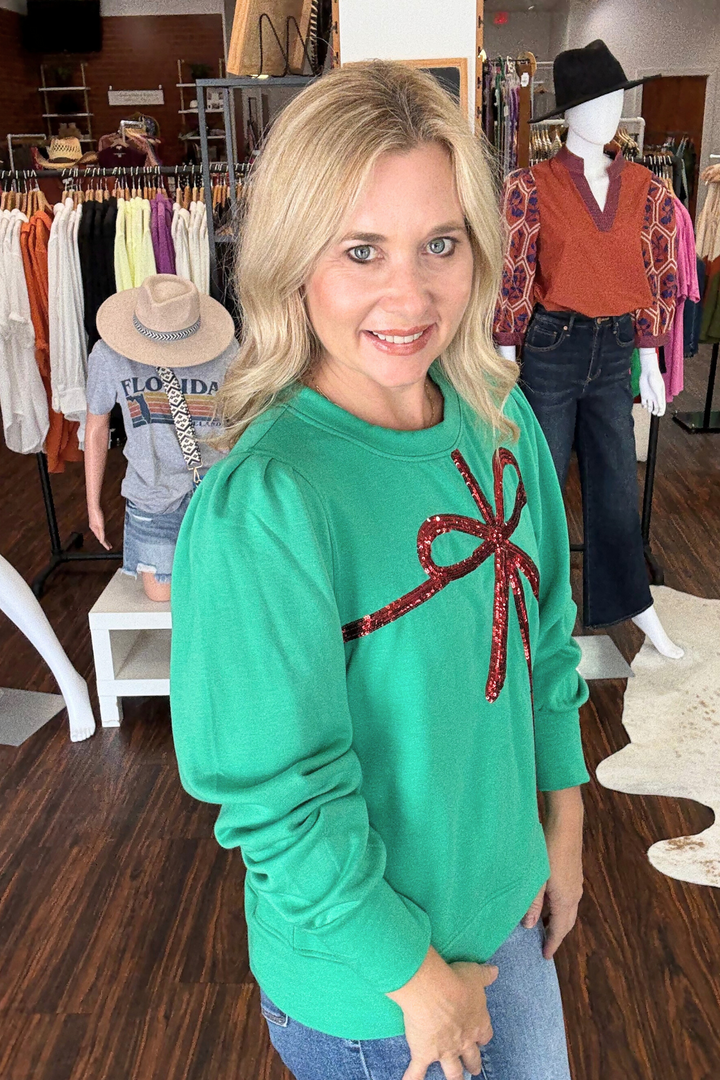 Sequin Bow Millie Sweatshirt