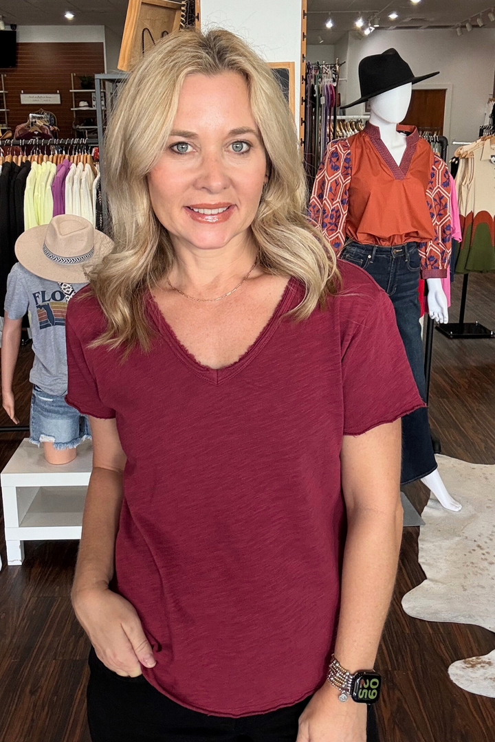 Vanya V-Neck Slub Short Sleeve Tee