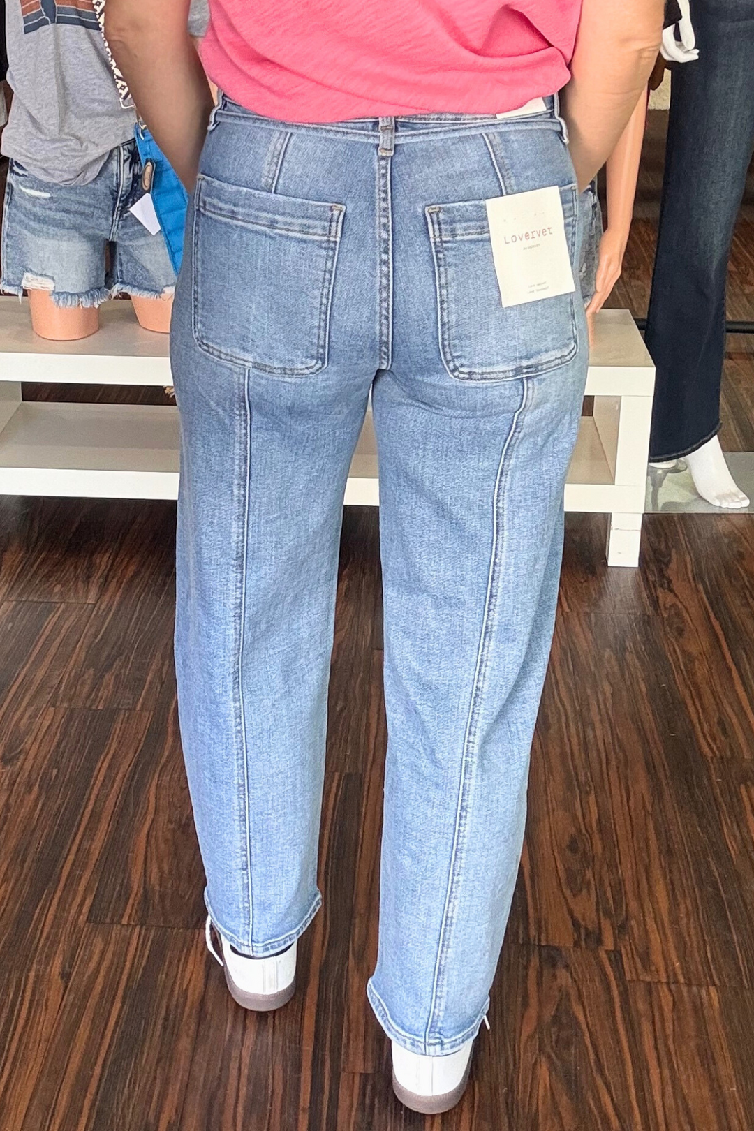 High Rise Barrel Jeans with Tie Waist