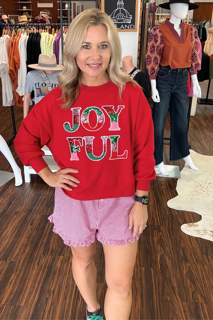 Gingham Ruffled Shorts with "Cheers" Across the Back