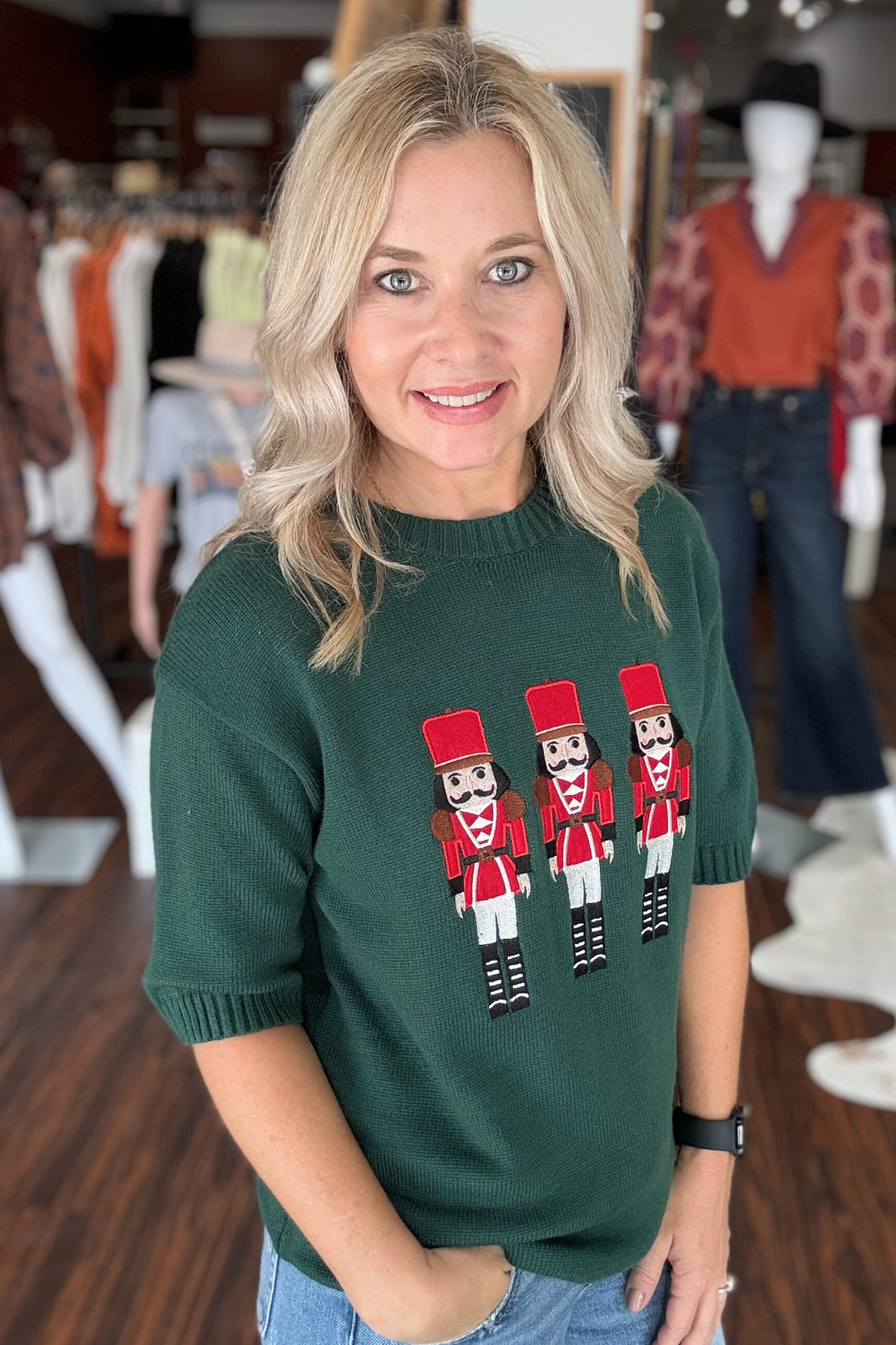 Short Sleeve Nutcracker Sweater