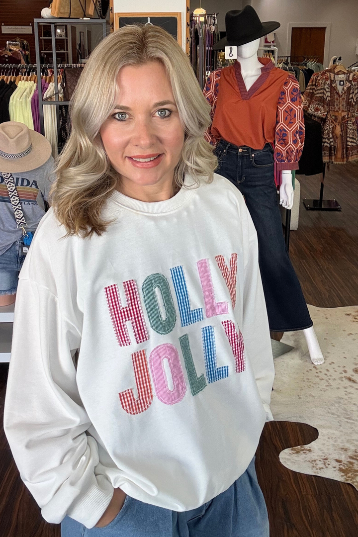 Patchwork "Holly Jolly Sweatshirt