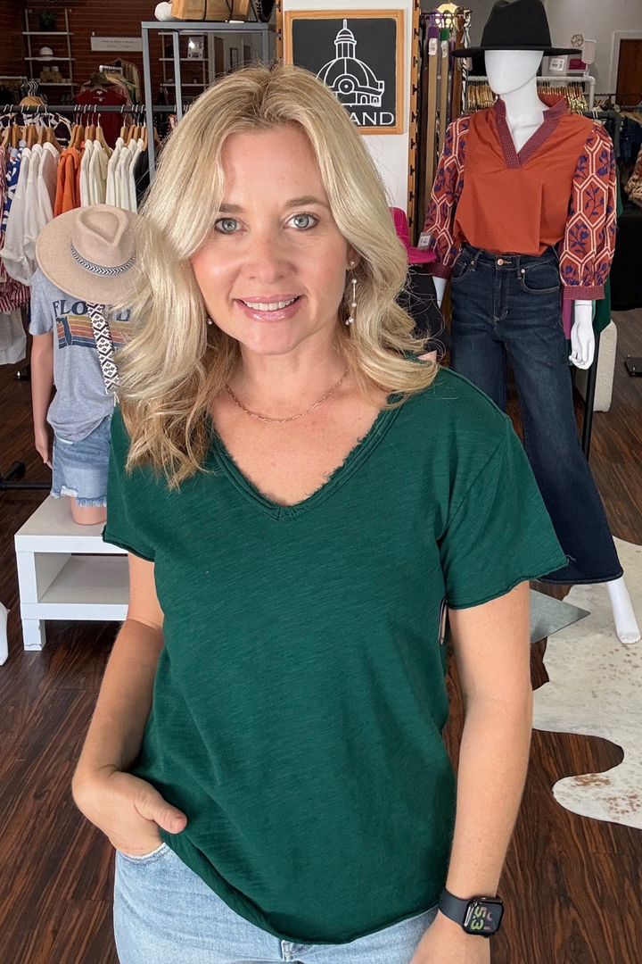 Vanya V-Neck Slub Short Sleeve Tee