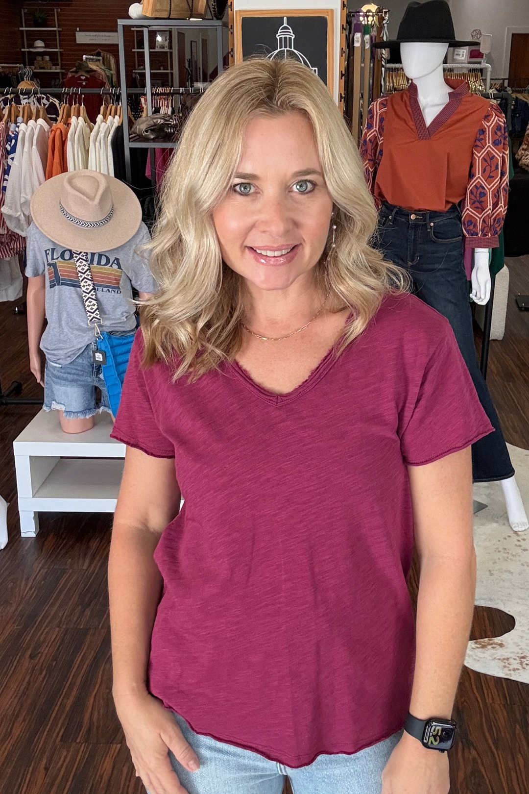 Vanya V-Neck Slub Short Sleeve Tee