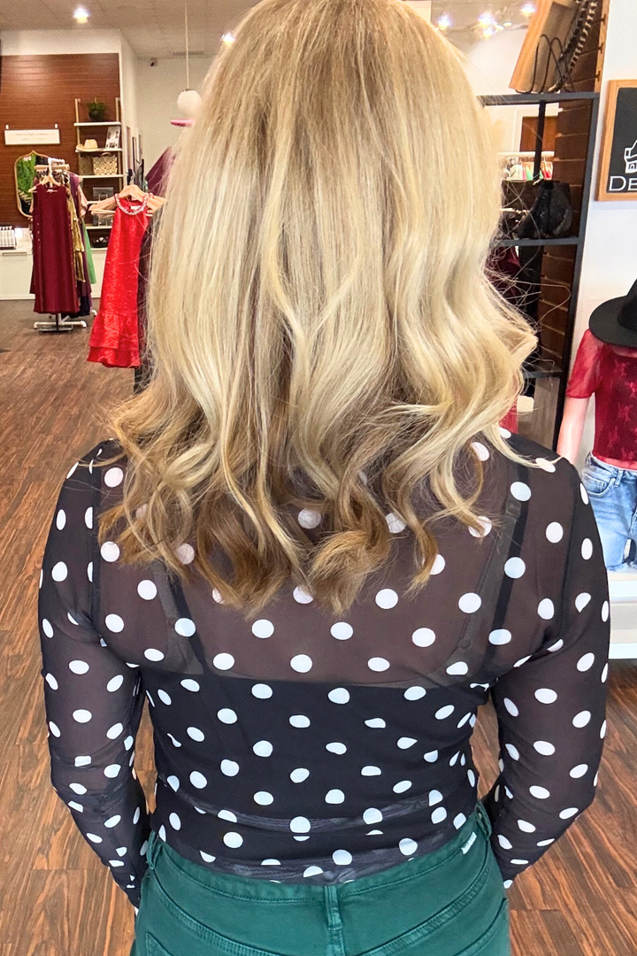 Polka Dot Mesh Top