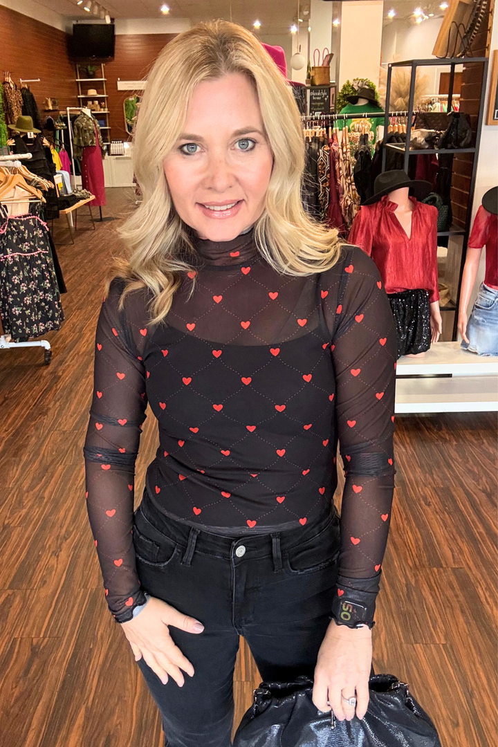 Heart Mesh Top