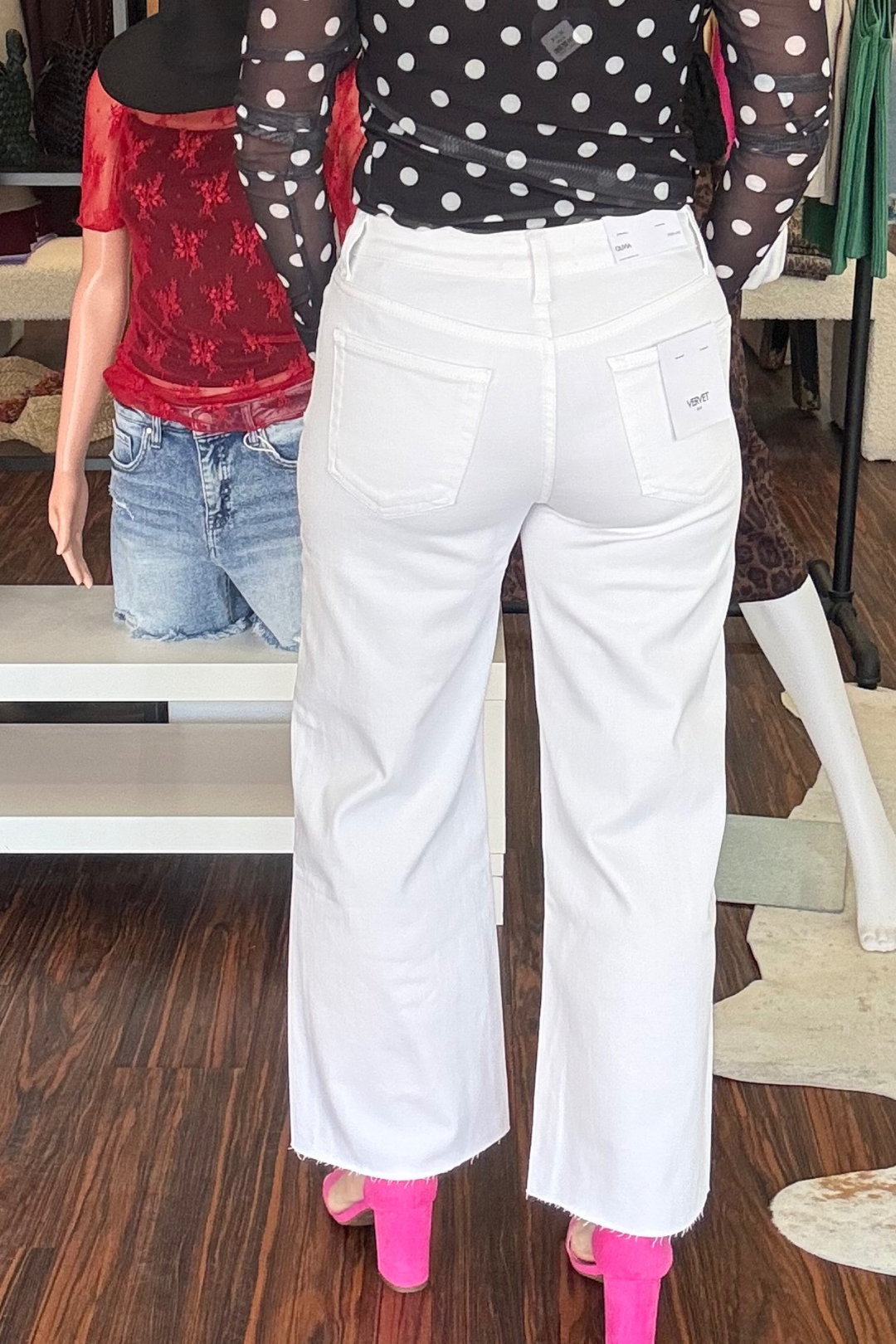 Vervet High Rise Crop Wide Leg Jeans