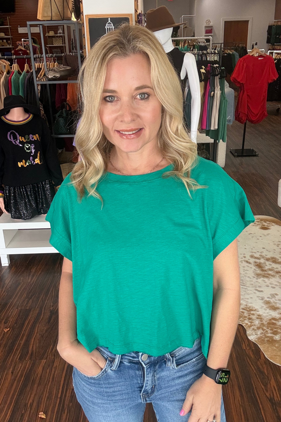 Slub Cotton Tee with Cut Out Back