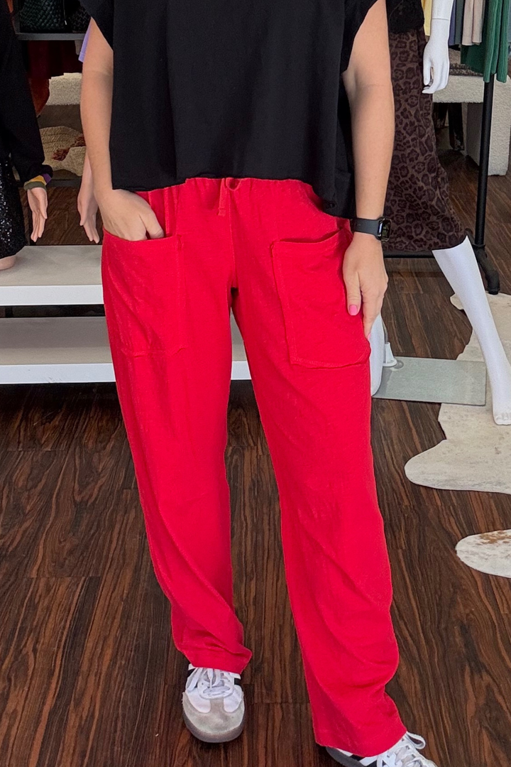 Slub Cotton Barrel Pants