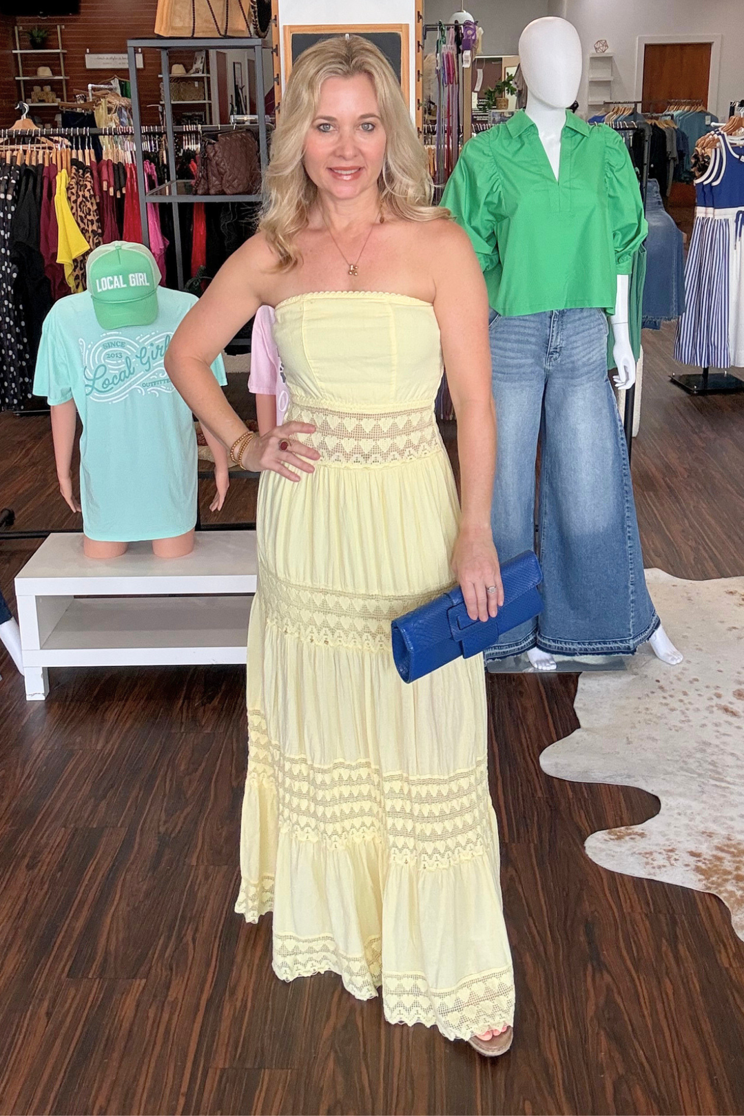 Ziri Strapless Crochet Long Dress