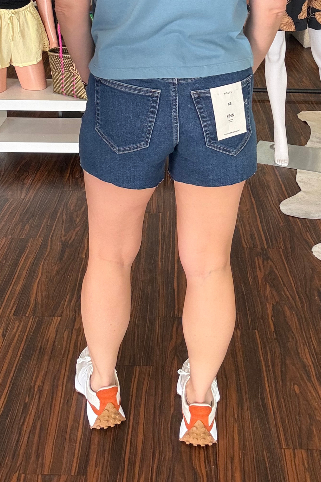 Hidden Dark Wash Stretch Denim Shorts