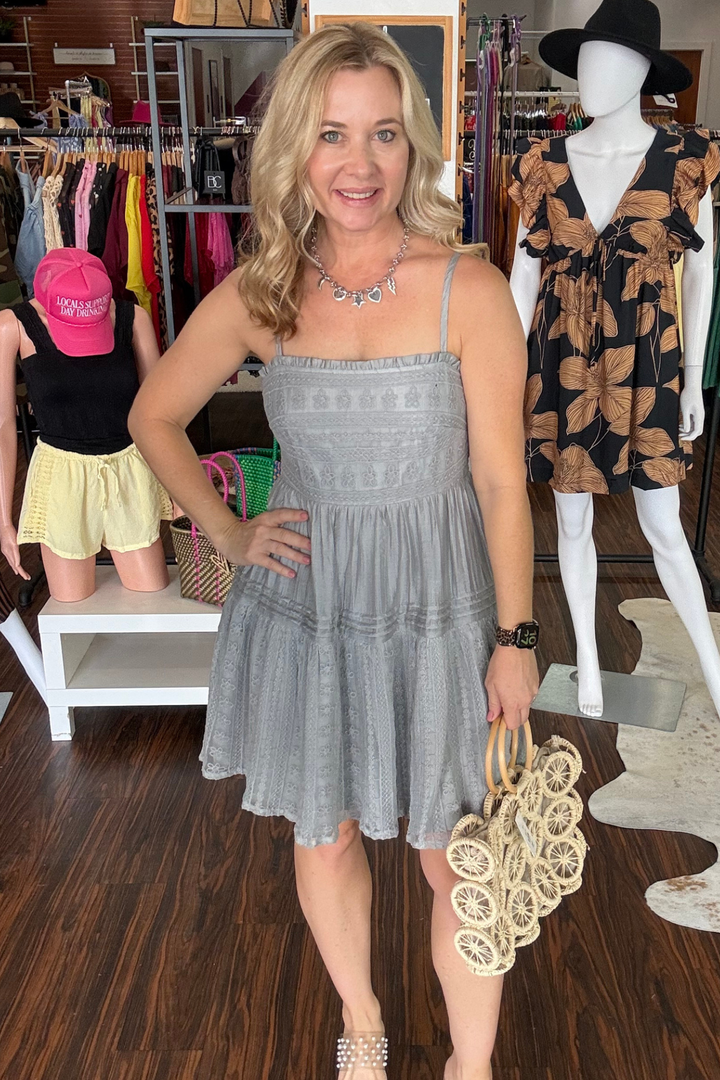 Lace Tiered Mini Dress