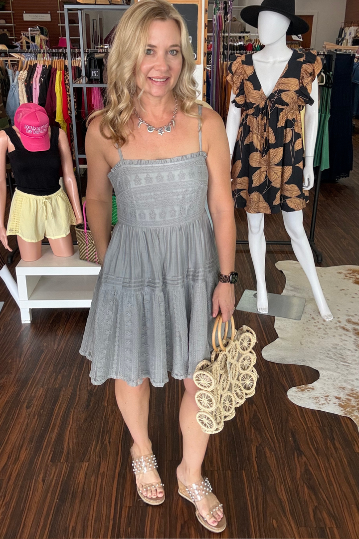 Lace Tiered Mini Dress