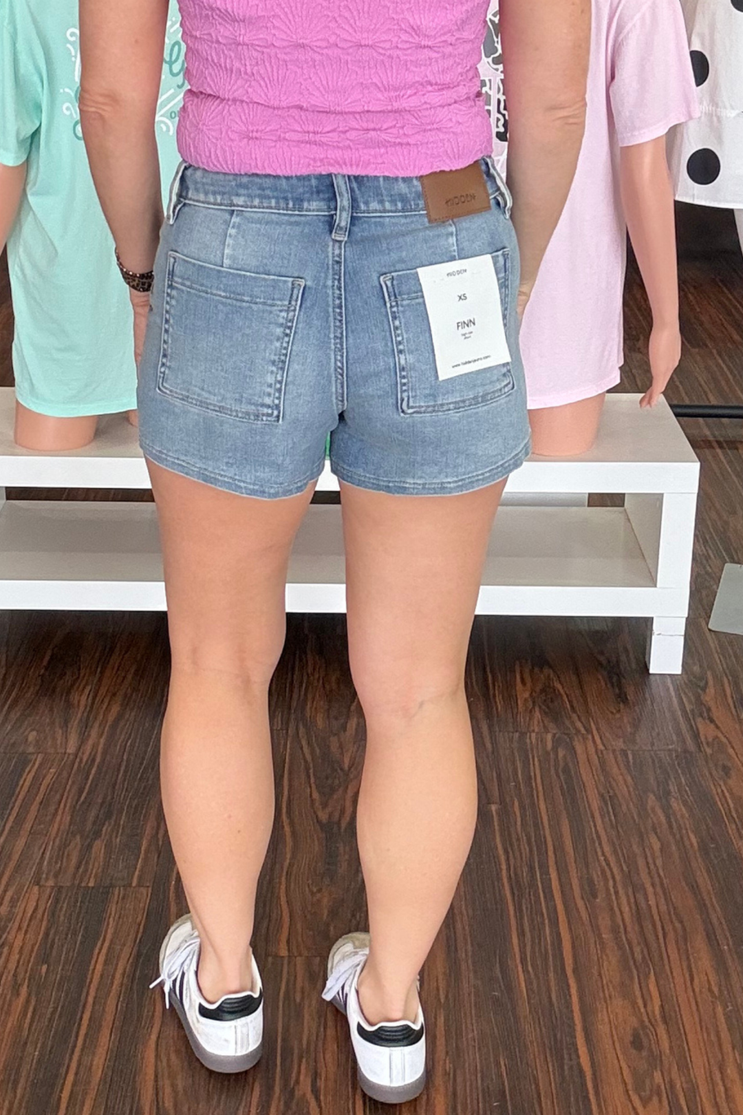 Hidden High Rise Stretch Denim Shorts