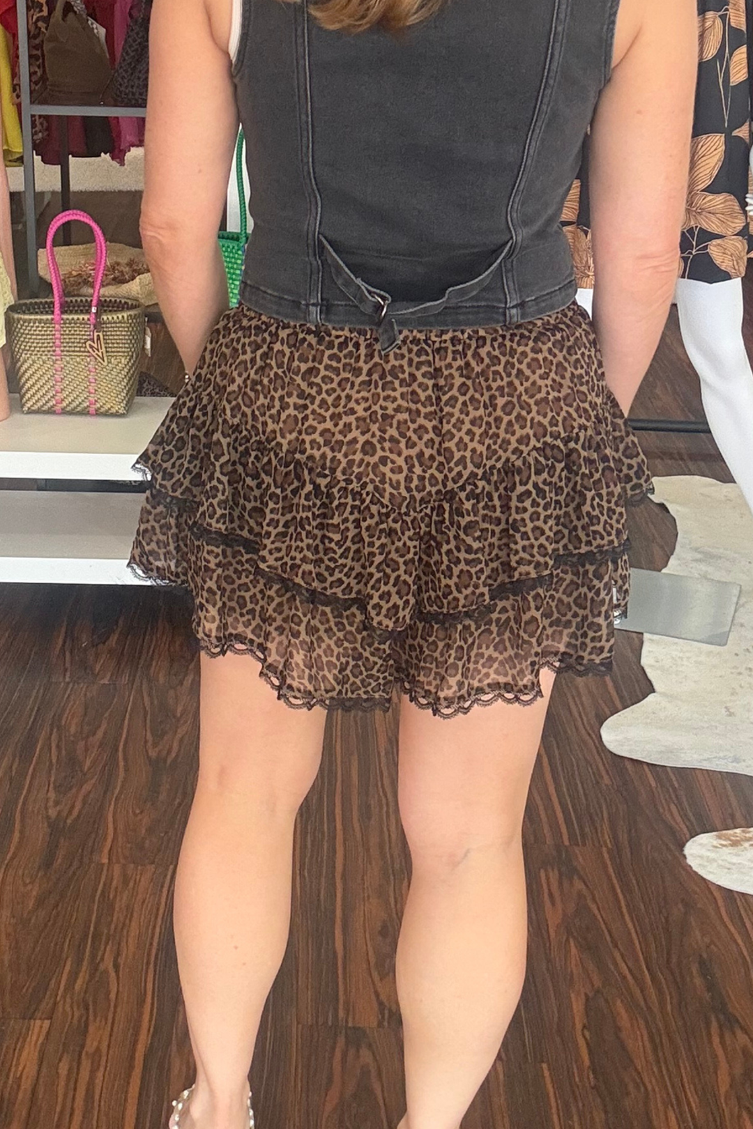 Leopard Print Lace Skorts