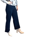 Audrey Cropped Dark Blue Jeans with Released Hem
