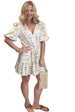 Latte Zebra Print Romper