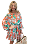 Off The Shoulder Floral Mini Dress