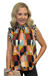 Mixed Media Sleeveless Top