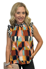 Mixed Media Sleeveless Top
